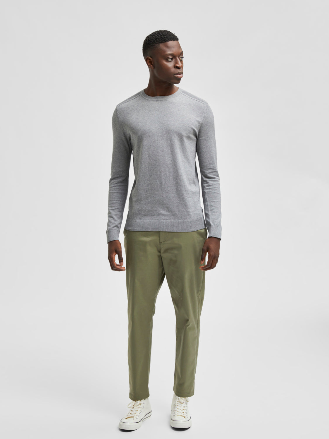 SLHBERG Pullover - Medium Grey Melange